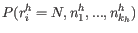 $\displaystyle {P( r_i^h=N, n_1^h,...,n_{k_h}^h )}$