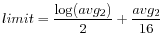 $\displaystyle limit = \frac{\log(avg_2)}{2} + \frac{avg_2}{16}
$