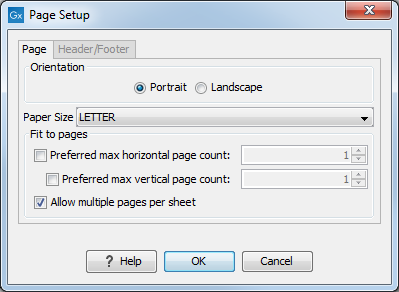 Image pagesetup