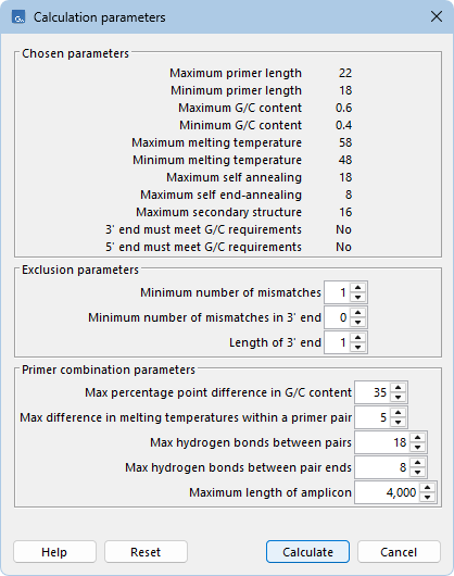 Image alignmentpcrcalculationdialog