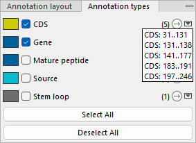 Image annotationtypespopup