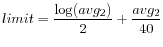 $\displaystyle limit = \frac{\log(avg_2)}{2} + \frac{avg_2}{40}
$