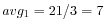 $ avg_1 = 21 / 3 = 7$