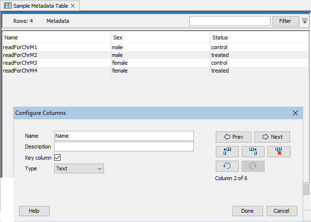 Image metadata-table-key-column