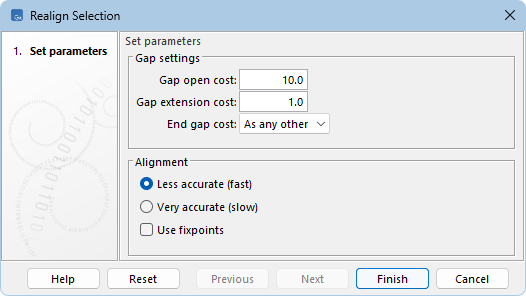 Image realignselection