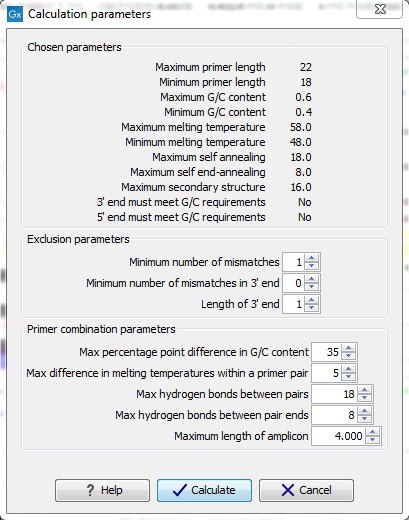 Image alignmentpcrcalculationdialog