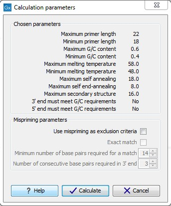 Image sequenceprimercalculationdialog