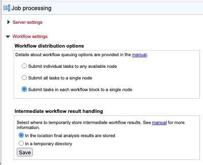 Image workflowdistributionoptions