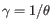 $ \gamma = 1/\theta$