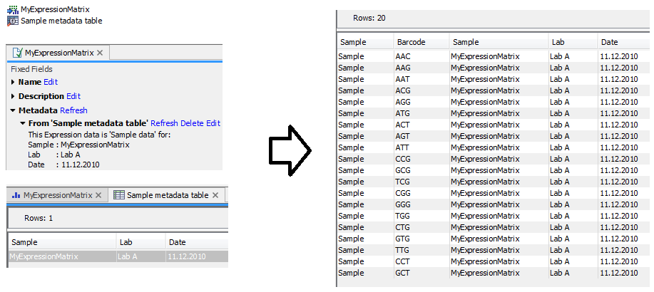 Image sampletocellmetadata